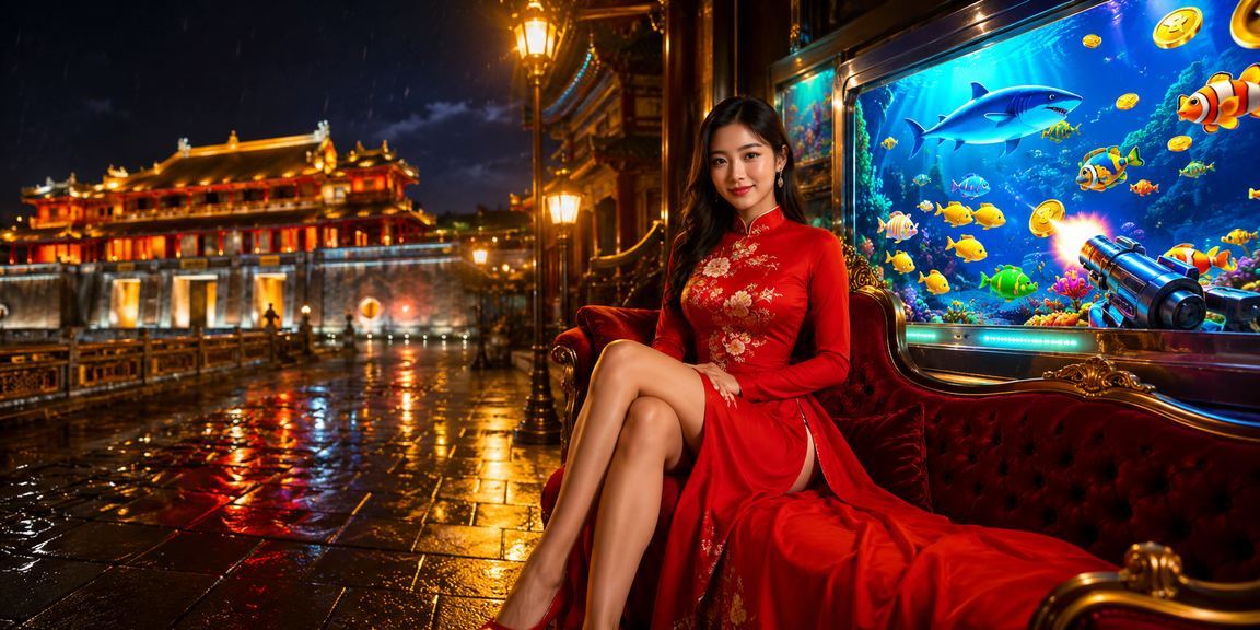 Khung cảnh Huế áo dài và bắn cá giải trí trong chủ đề nền tảng casino